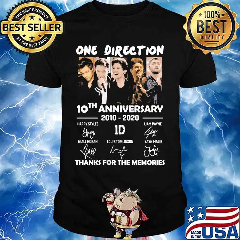 One direction 10th anniversary 2010 2020 signature thanks for the memories shirt