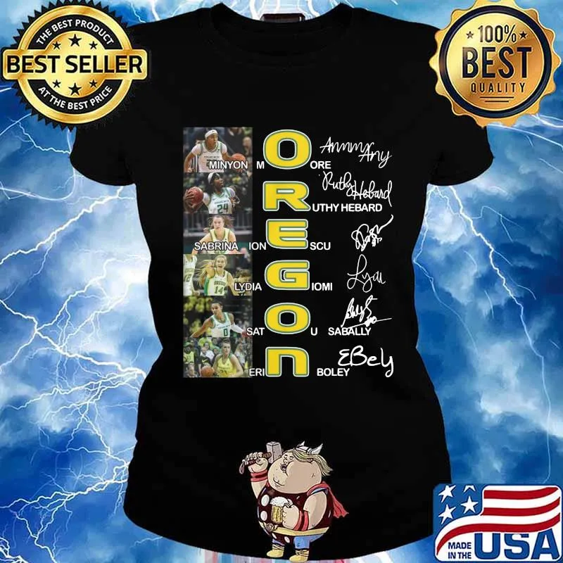 Oregon duck basketball players signatures s Ladies tee