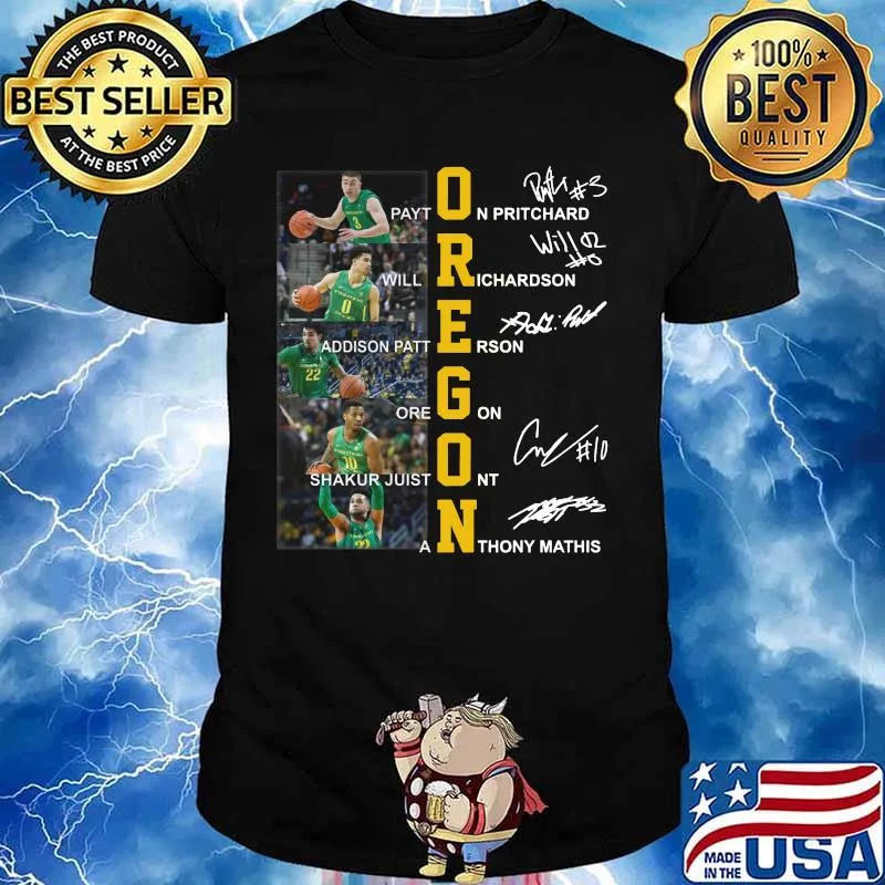 Oregon duck basketball players signatures shirt