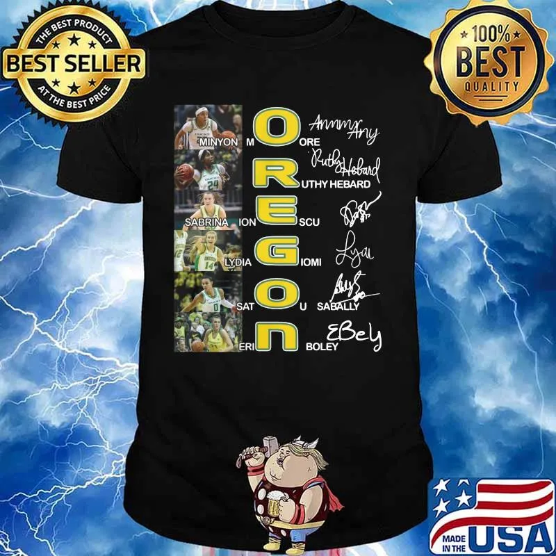Oregon duck basketball players signatures shirt