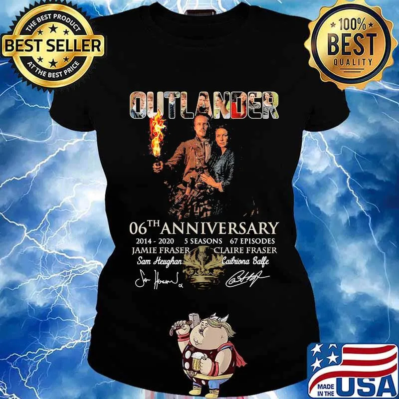 Outlander 06th anniversary 2014 2020 5 seasons 67 episodes signatures s Ladies tee