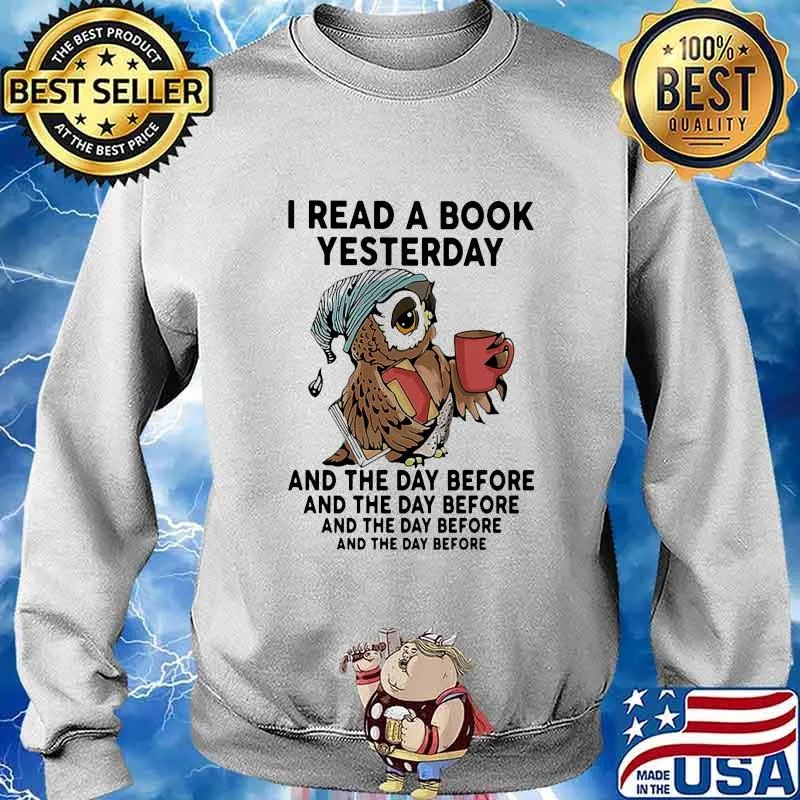 Owl I read a book yesterday and the day before s Sweater