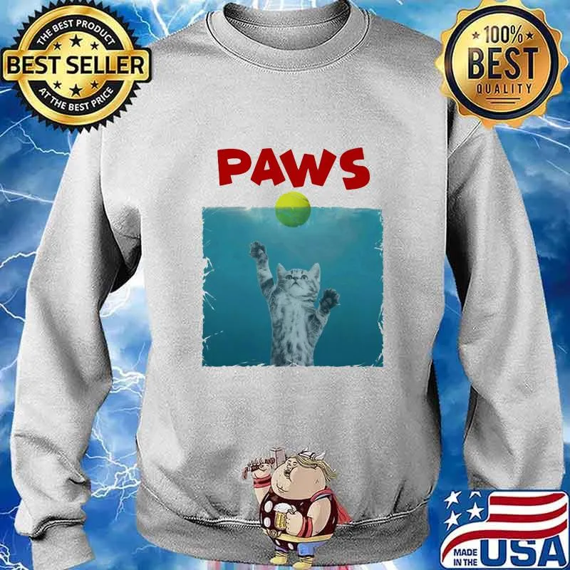 Paws Poster Cat With Tennis Ball Shirt Sweater
