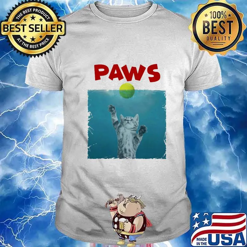 Paws Poster Cat With Tennis Ball Shirt