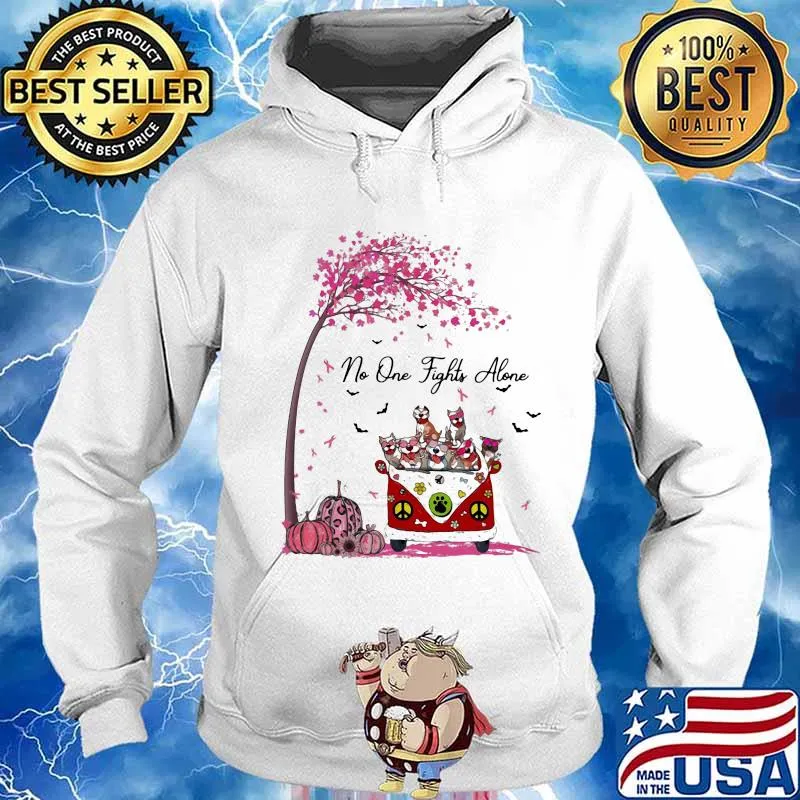 Peace bus cats no one fights alone pink leaves tree cancer awareness s Hoodie