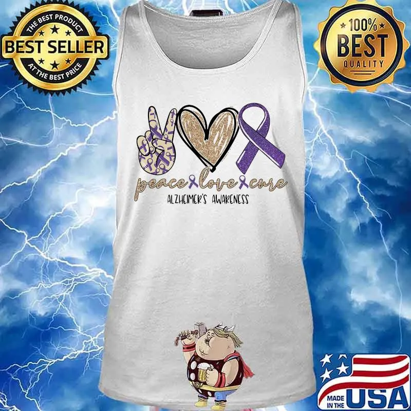 Peace love cure alzheimer's awareness diamond s Tank top