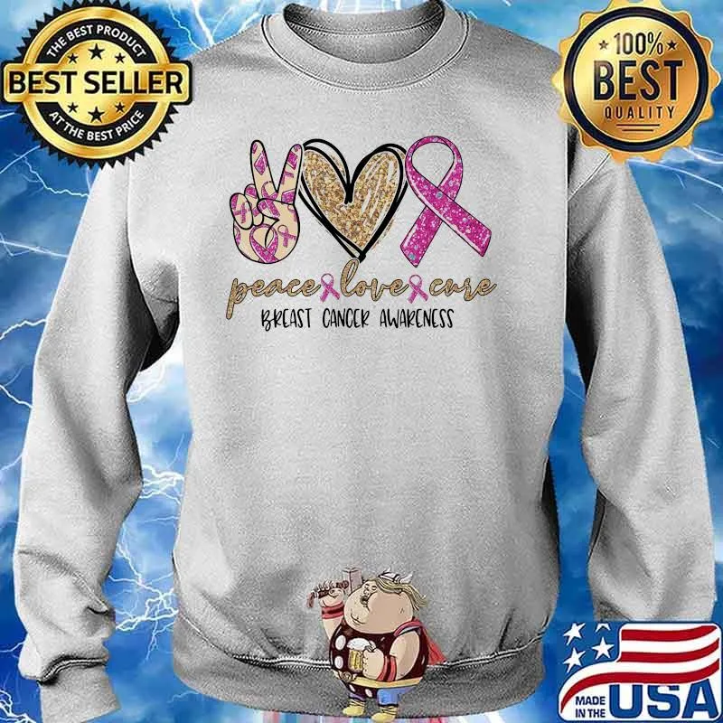 Peace love cure breast cancer awareness diamond s Sweater