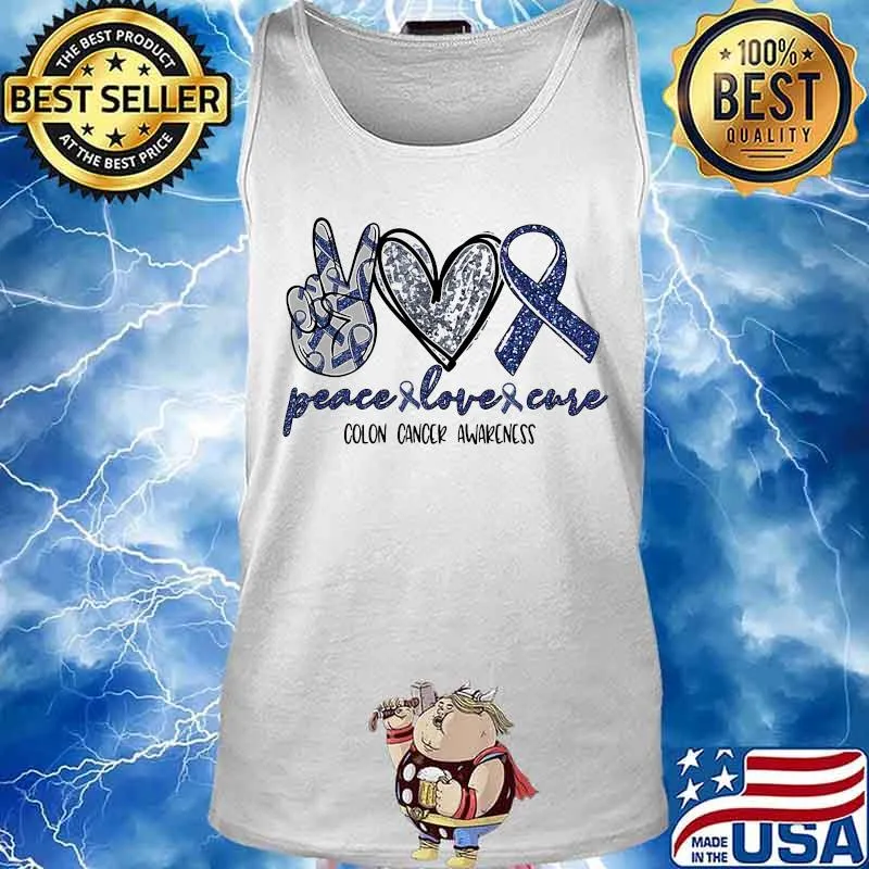 Peace love cure colon cancer awareness s Tank top