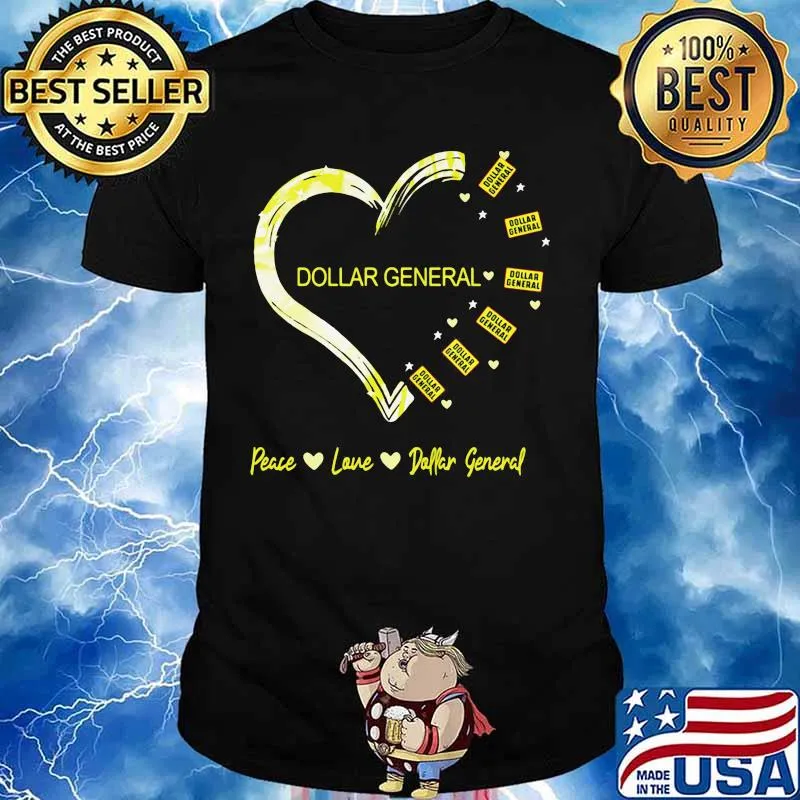 Peace love dollar general heart shirt