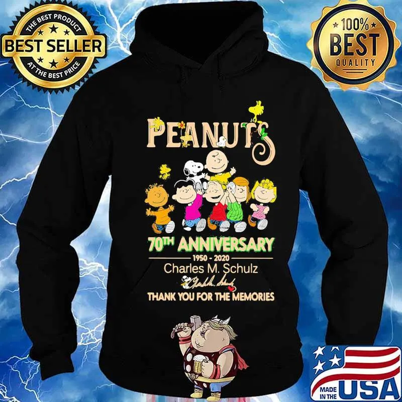Peanuts 70th anniversary 1950 2020 thank you for the memories signatures s Hoodie