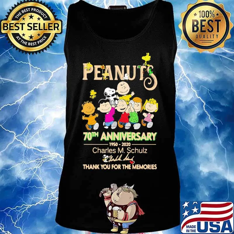 Peanuts 70th anniversary 1950 2020 thank you for the memories signatures s Tank top
