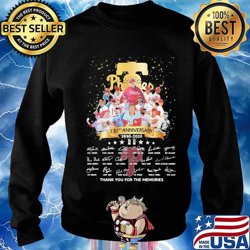 Philadelphia phillies 130th anniversary 1890 2020 thank you for the memories signatures s Sweater