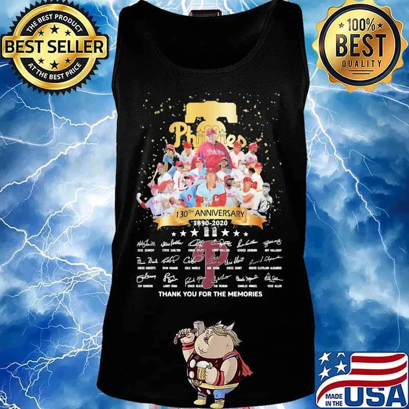Philadelphia phillies 130th anniversary 1890 2020 thank you for the memories signatures s Tank top