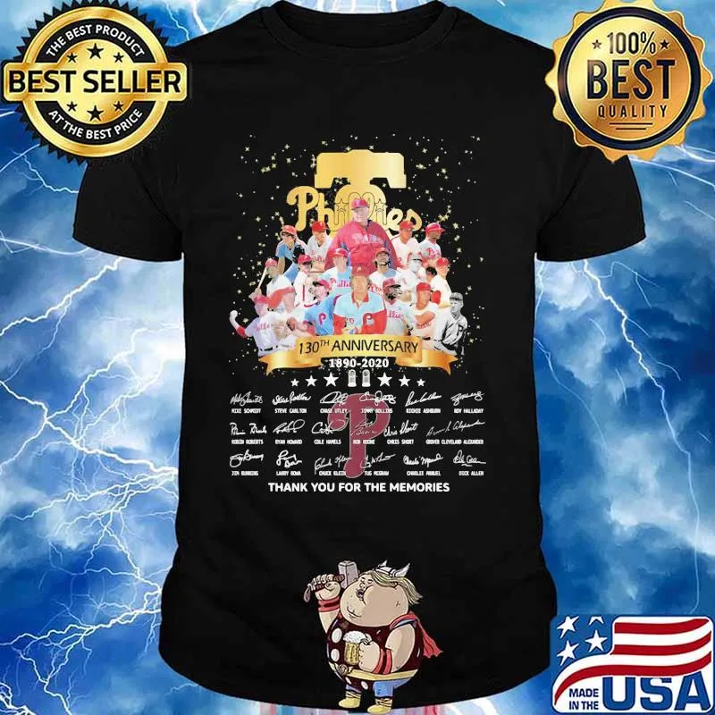 Philadelphia phillies 130th anniversary 1890 2020 thank you for the memories signatures shirt