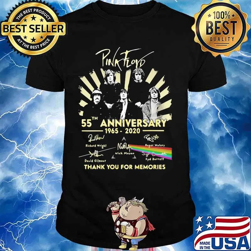 Pink Floyd 55th anniversary 1965 2020 signature thanks for the memories shirt