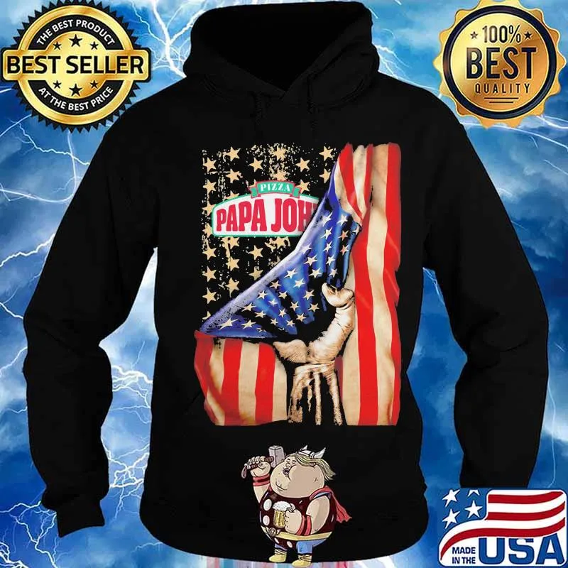Pizza papa john american flag independence s Hoodie
