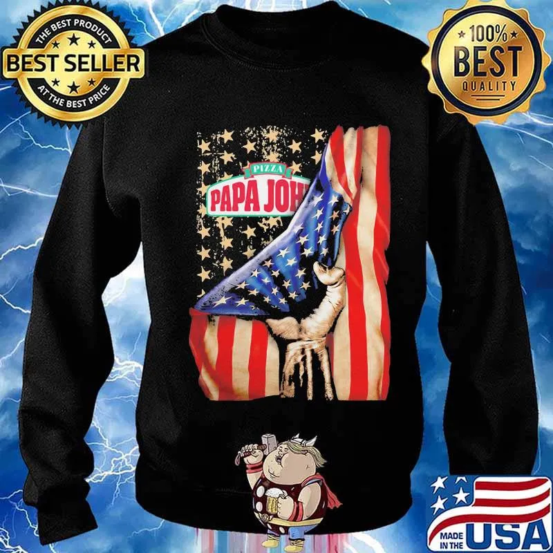 Pizza papa john american flag independence s Sweater