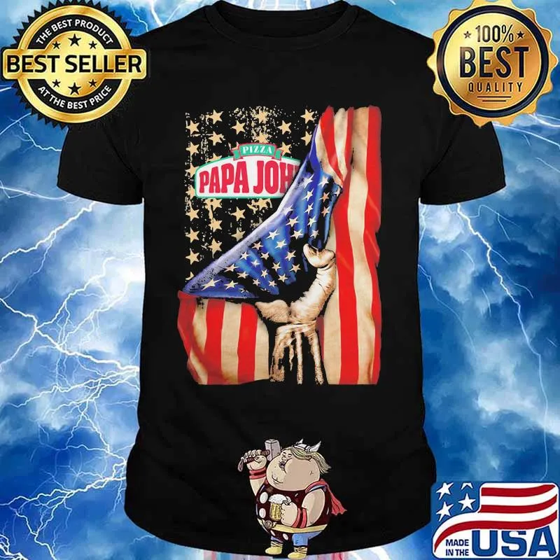 Pizza papa john american flag independence shirt