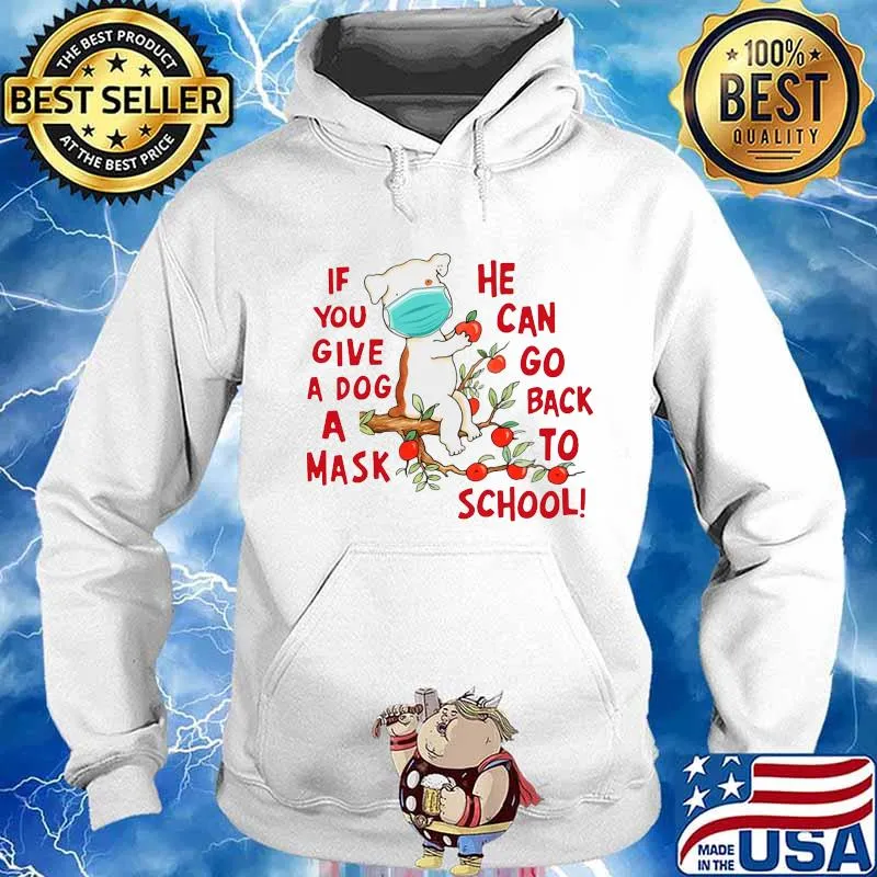 Poodle if you give a dog a mask he can go back to school apple s Hoodie