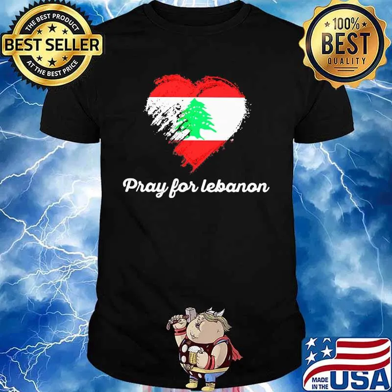 Pray for lebanon heart shirt