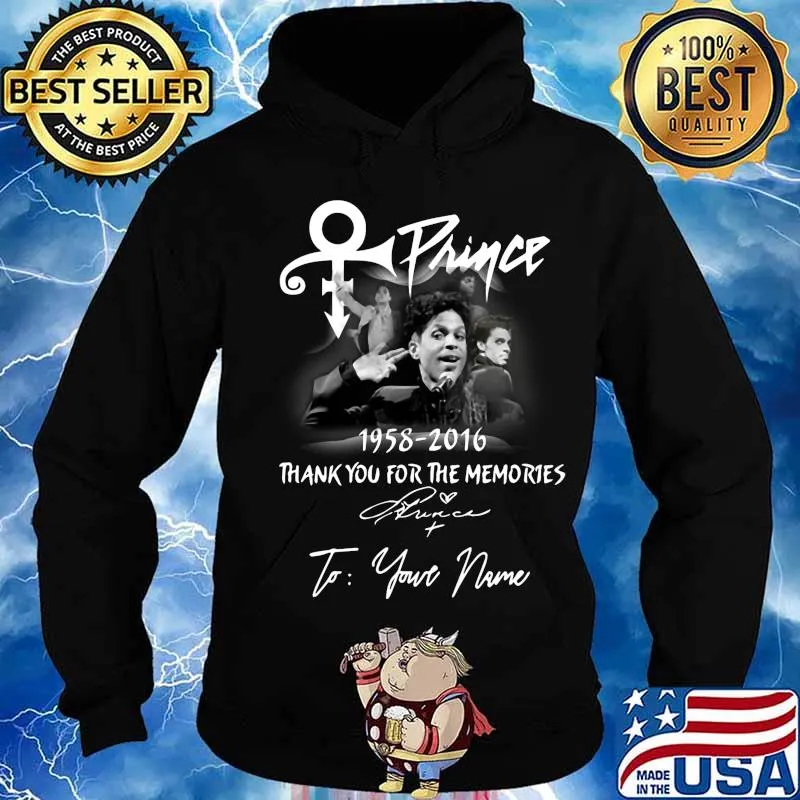 Prince 1958 2016 thank you for the memories to your name signature s Hoodie