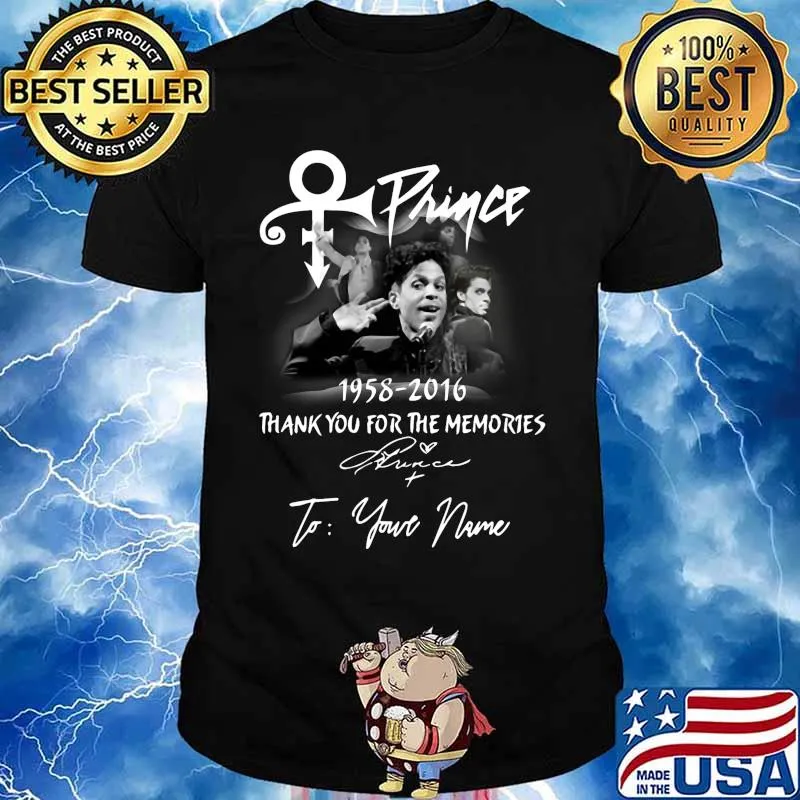 Prince 1958 2016 thank you for the memories to your name signature shirt