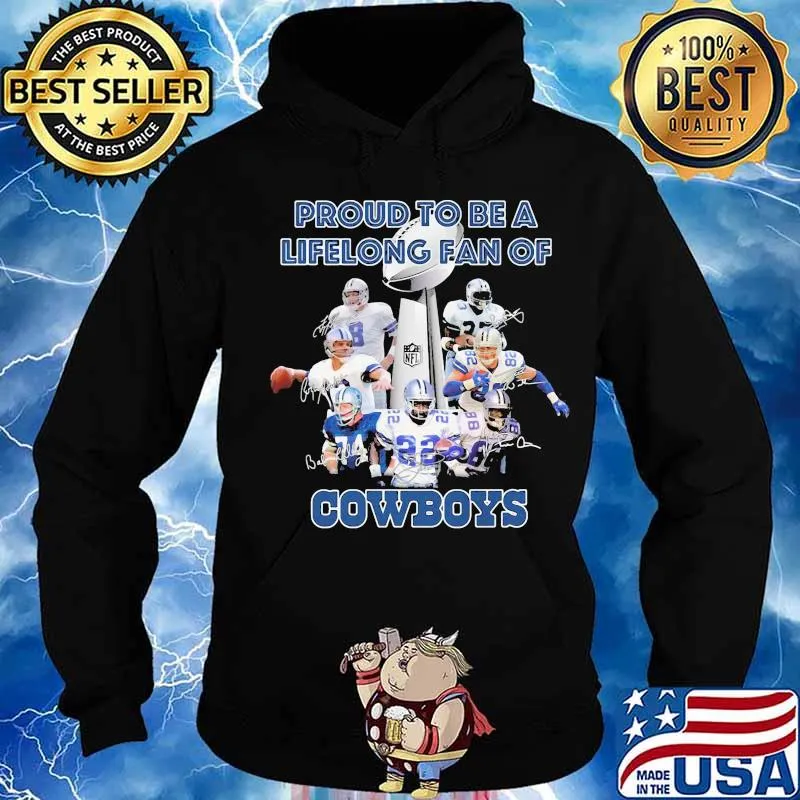 Proud to be a lifelong fan of dallas cowboys signatures s Hoodie