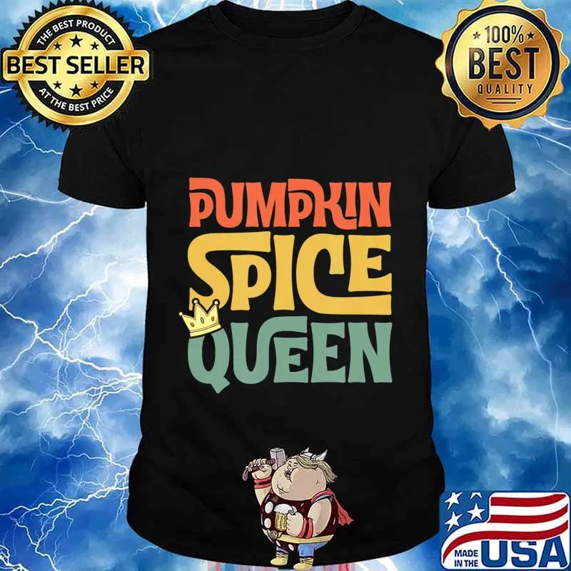 Pumpkin Spice Queen Crown Latte Fall Autumn Season Gift T-Shirt