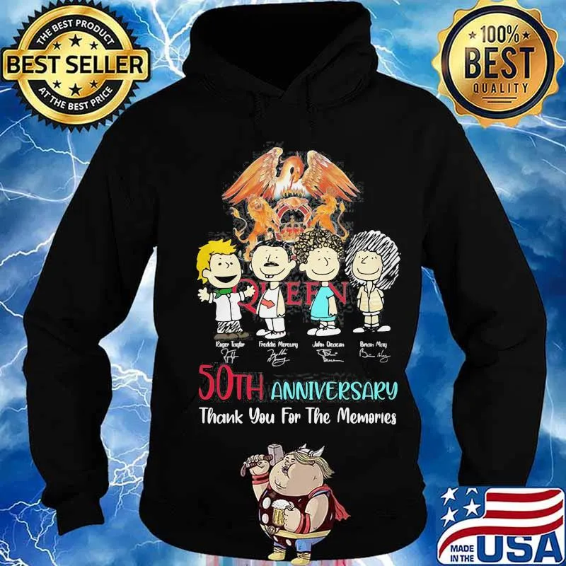 Queen 50th anniversary thank you for the memories signatures s Hoodie
