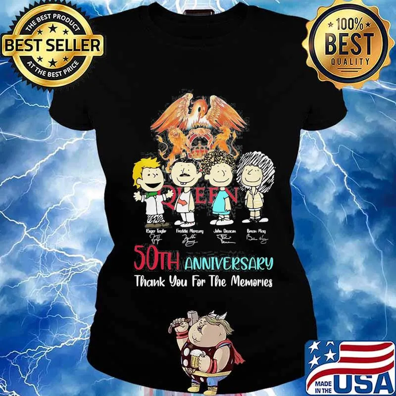 Queen 50th anniversary thank you for the memories signatures s Ladies tee