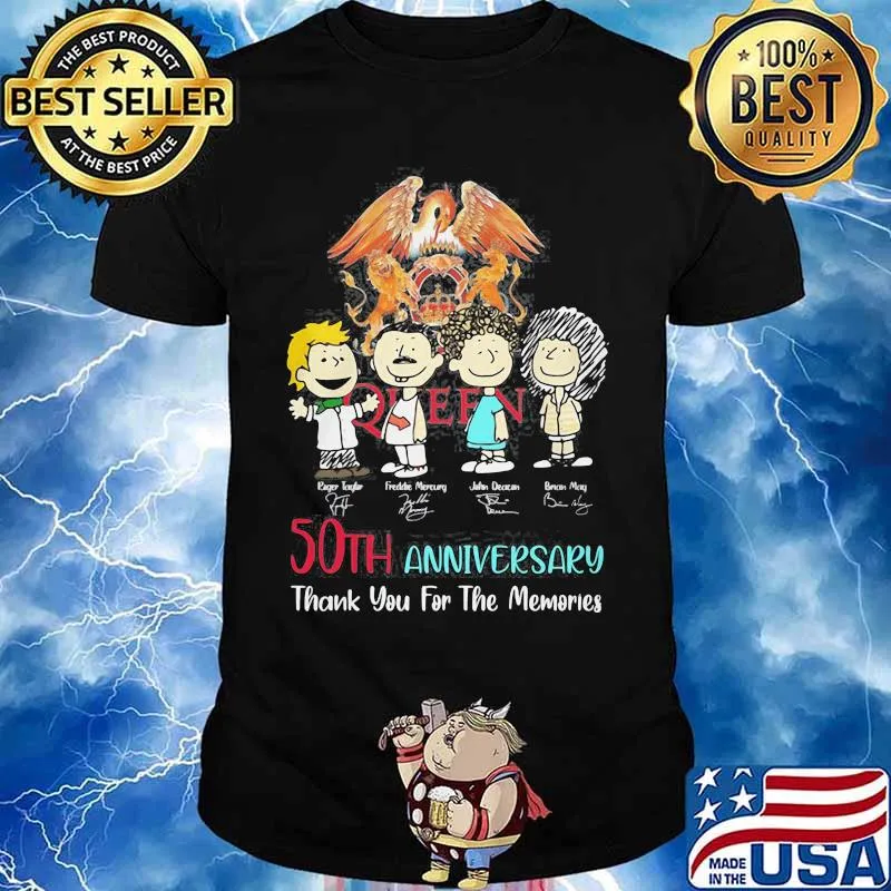 Queen 50th anniversary thank you for the memories signatures shirt