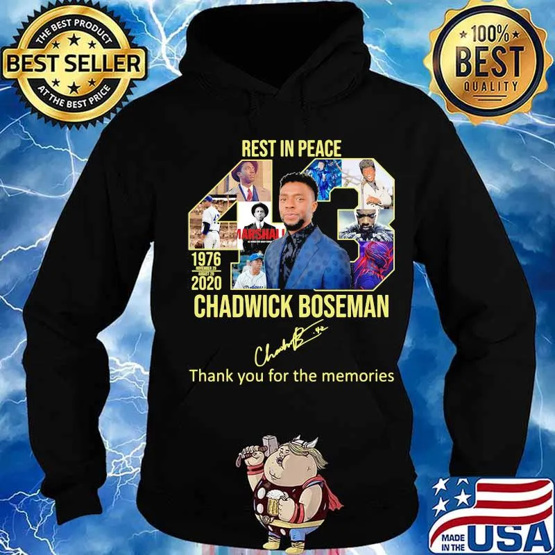 Rest in peace 43 rip chadwick Boseman thank you for the memories signature s Hoodie