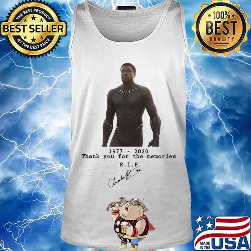Rip Black Panther 1977-2020 thank you for the memories Chadwick Boseman signature s Tank top