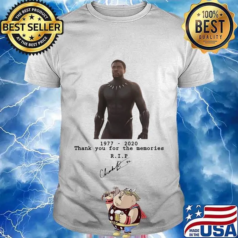 Rip Black Panther 1977-2020 thank you for the memories Chadwick Boseman signature shirt
