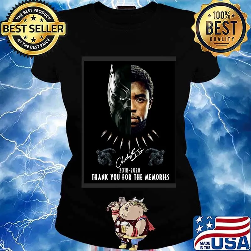 Rip Black Panther 2018-2020 thank you for the memories Chadwick Boseman signature s Ladies tee