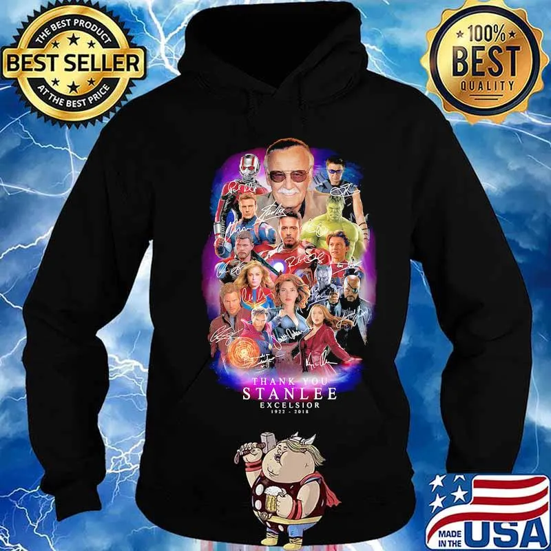RIP Black Panther Marvel heroes thank you stan lee excelsior 1922 2018 signatures s Hoodie