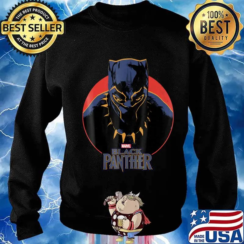 Rip Black Panther Marvel Movie Retro Circle Portrait Shirt Sweater