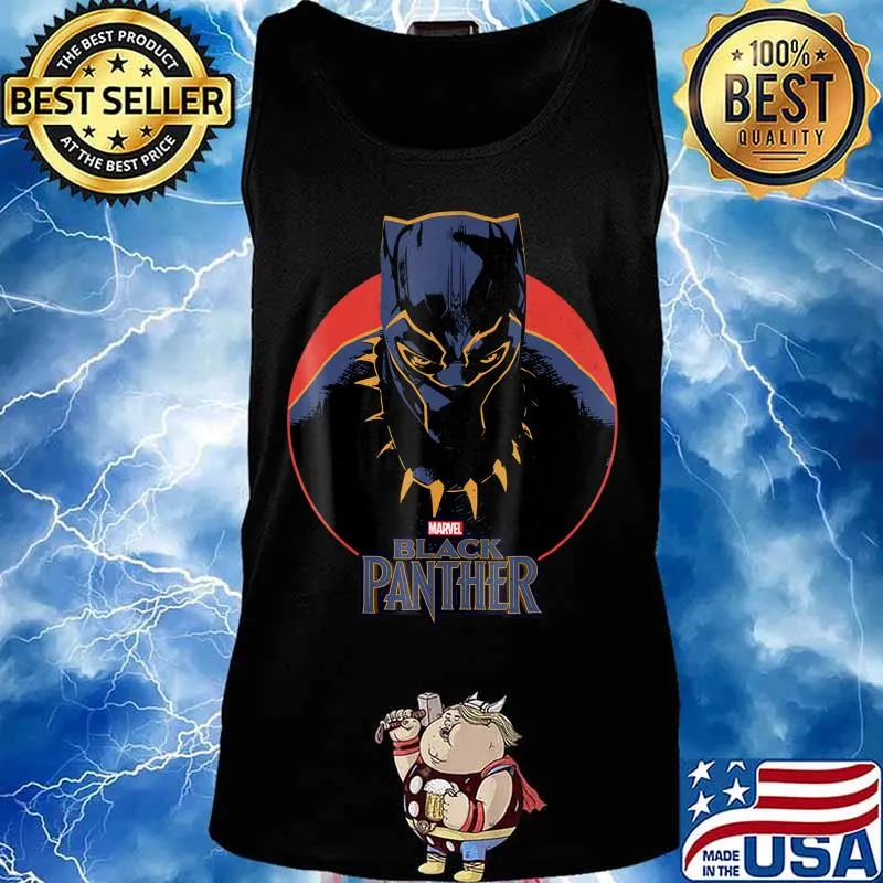 Rip Black Panther Marvel Movie Retro Circle Portrait Shirt Tank top