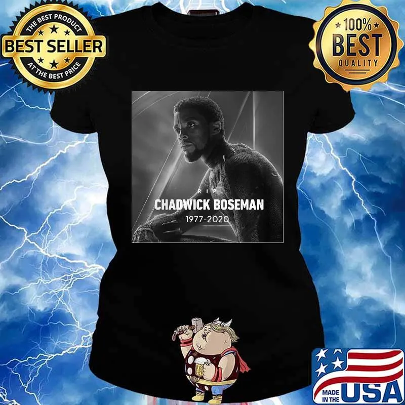 Rip Chadwick Boseman black panther 1977-2020 thank you for the memories s Ladies tee