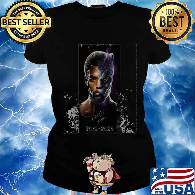Rip chadwick Boseman black panther 2016 2020 signature s Ladies tee