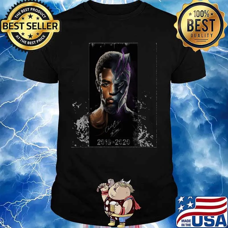 Rip chadwick Boseman black panther 2016 2020 signature shirt