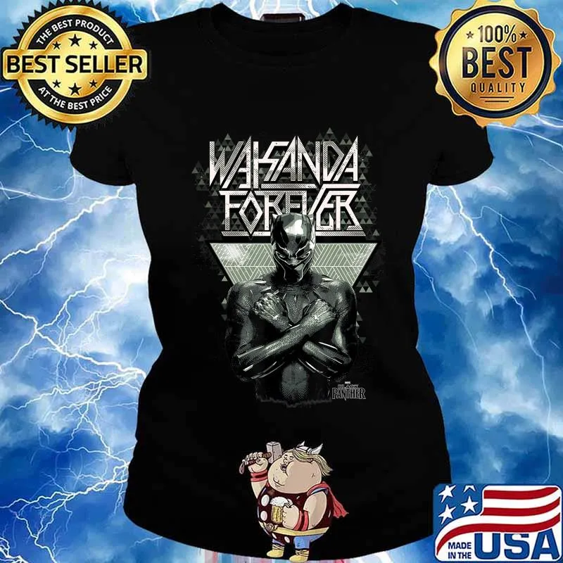 Rip Chadwick Boseman Marvel Black Panther Wakanda Forever Prism Patterned Shirt Ladies tee