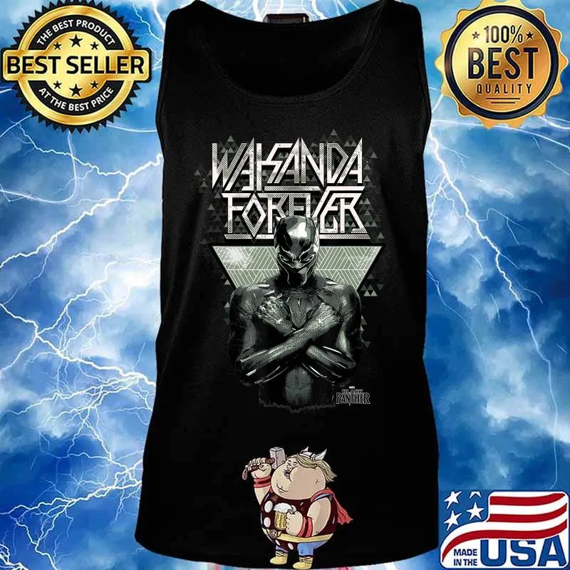 Rip Chadwick Boseman Marvel Black Panther Wakanda Forever Prism Patterned Shirt Tank top
