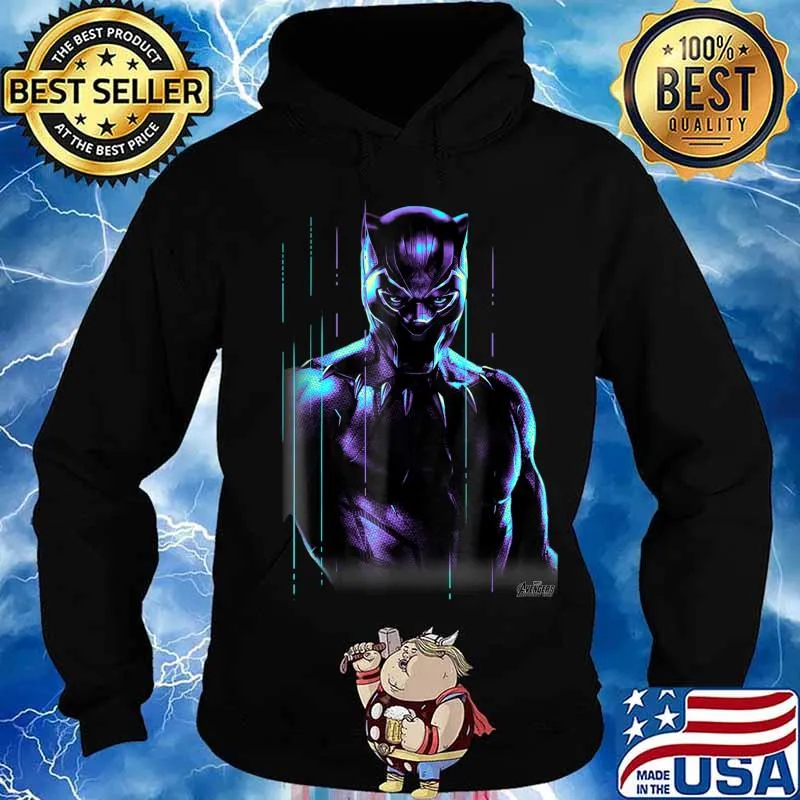 Rip Chadwick Boseman Marvel Infinity War Black Panther Neon Glow Graphic Shirt Hoodie