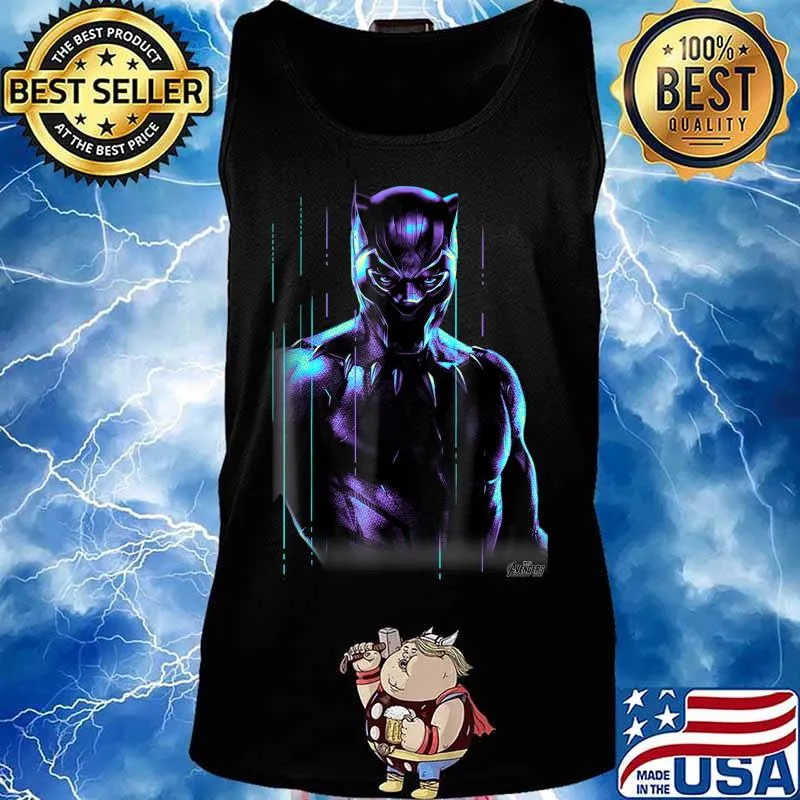 Rip Chadwick Boseman Marvel Infinity War Black Panther Neon Glow Graphic Shirt Tank top
