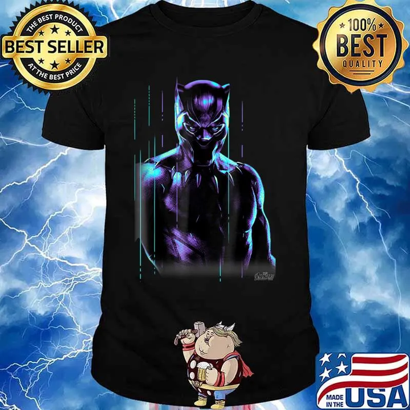 Rip Chadwick Boseman Marvel Infinity War Black Panther Neon Glow Graphic Shirt