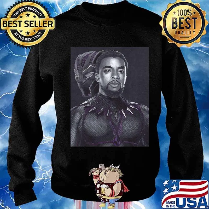 RIP Marvel heroes black panther chadwick Bosebam art s Sweater