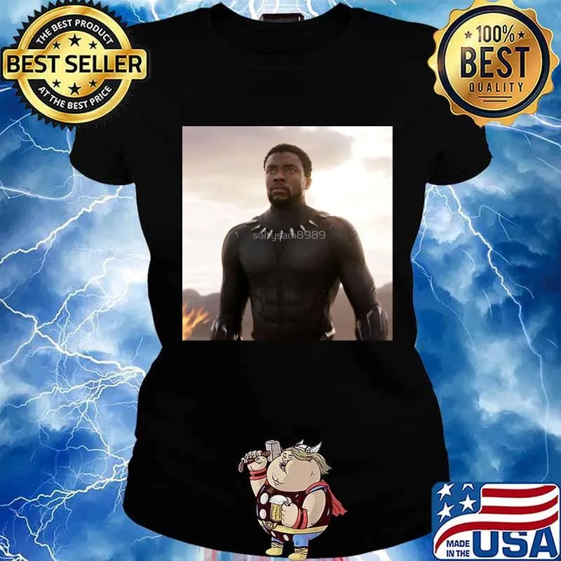 RIP Marvel heroes black panther chadwick sunset s Ladies tee