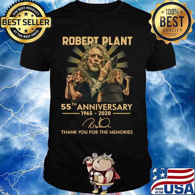 Robert plant 55th anniversary 1965 2020 thank you for the memories signature shirt