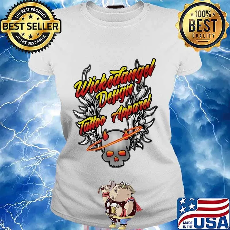 Satan wicked angel design tattoo apparel s Ladies tee